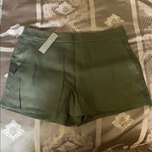 NWT Olive Green J.Crew Linen Crossover Shorts